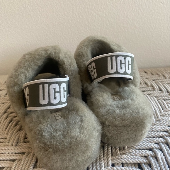 UGG fluff yeah slide shoes slippers Womans burnt olive green - Picture 6 of 15